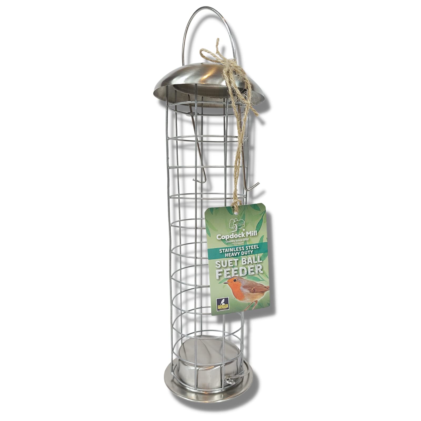 Copdock Mill Suet Ball Wild Bird Feeder – Stainless Steel Heavy Duty – Weather Resistant Small Bird Feeder Station – Suitable For Up To 6 Suet Balls