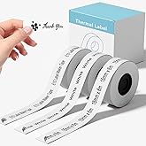 3 Rolls Compatible with SUPVAN E10 E11 Bluetooth Label Maker Tape, White,Continous 0.59in x 19.68ft(15mmx6m),Thermal Laminated Label Paper, Self-Adhesive Multipurpose Labeling Tape
