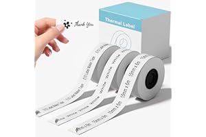 ODOLPIN 3 Rolls Compatible with SUPVAN E10 and SUPVAN E11 Bluetooth Label Maker Tape, White,Continous 0.59in x 19.68ft(15mmx6m),Thermal Laminated Label Paper, Self-Adhesive Multipurpose Labeling Tape