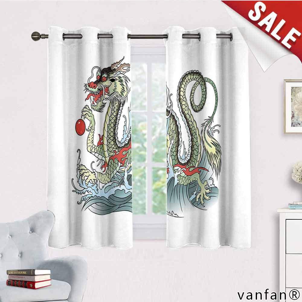 Amazon Com Lqqbstorage Japanese Dragon Country Curtains Valance