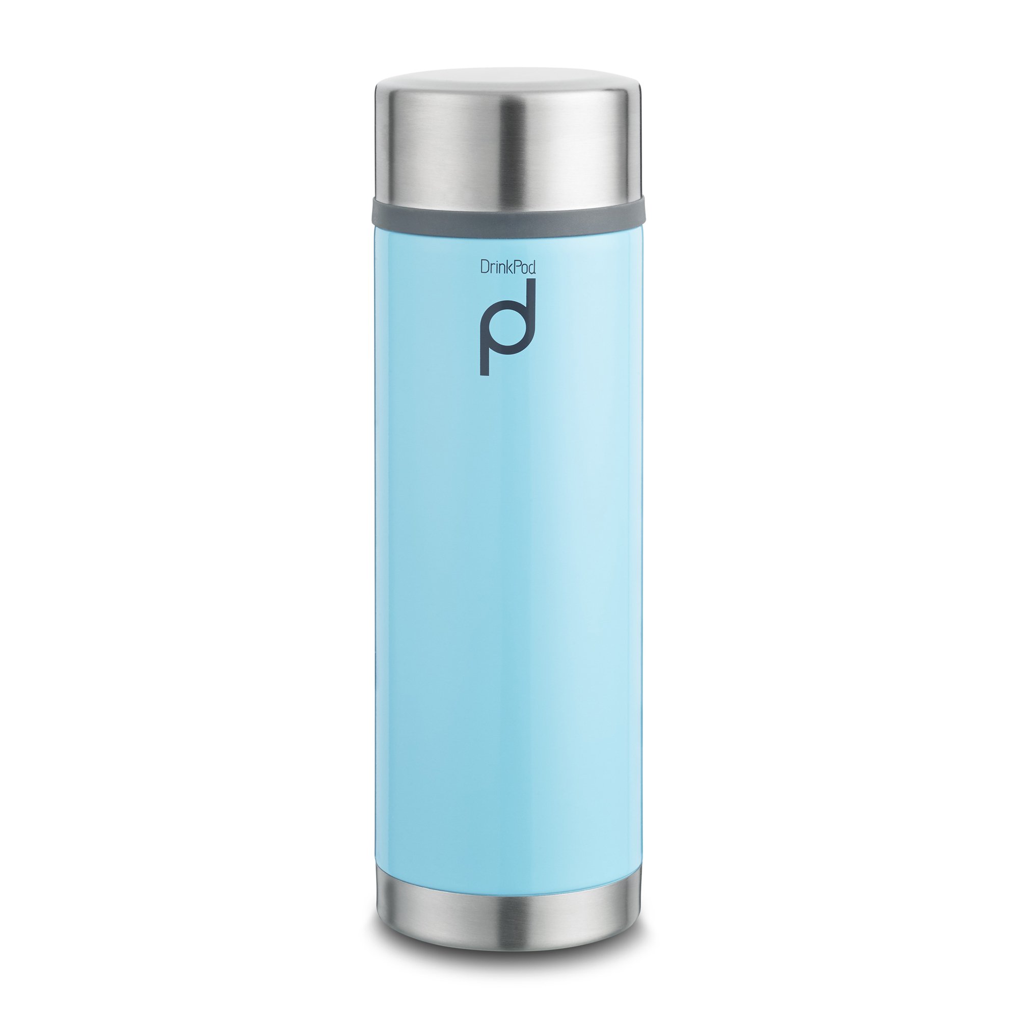 Drink Pod Flasks Vacuum Insulated Leak Proof Drinkpod Capsule Flask, Stainless Steel, Blue, 21 x 7 x 7 cm