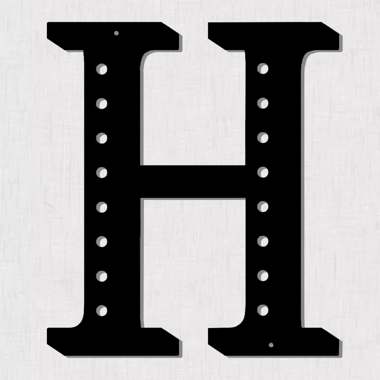 Resama 11'' Black Metal Letters for Wall Decor, Visual 3D Large Alphabet, Decorative Farmhouse Hanging Letter Sign for Living Room Bedroom Office Home Party (H)