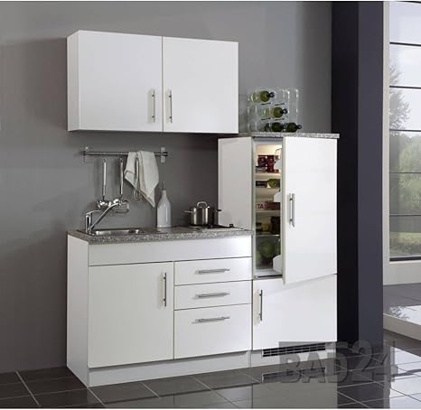 Single Kuche 160 Torona Inkl Kochplatte Spule Kuhlschrank Melamin Weiss Weiss Amazon De Kuche Haushalt
