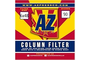 AZ PRESS CO Column Extraction Filter Bag Sock - 90 Micron 100% Food Grade Nylon Mesh Filter - 10x 4 Inch or 6 Inch Diameter Material Bags - Multiple Length Options With Drawstring Closure (6" x 48")