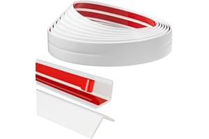 Raycity 22 Feet Flexible Inside & Outside Corner Trim Molding Peel and Stick Molding 90° External Corner Guards Trim for Tile and Wall Edges Gaps, Furniture and Wall Repair-White/0.06" (H)*1.6" (W)