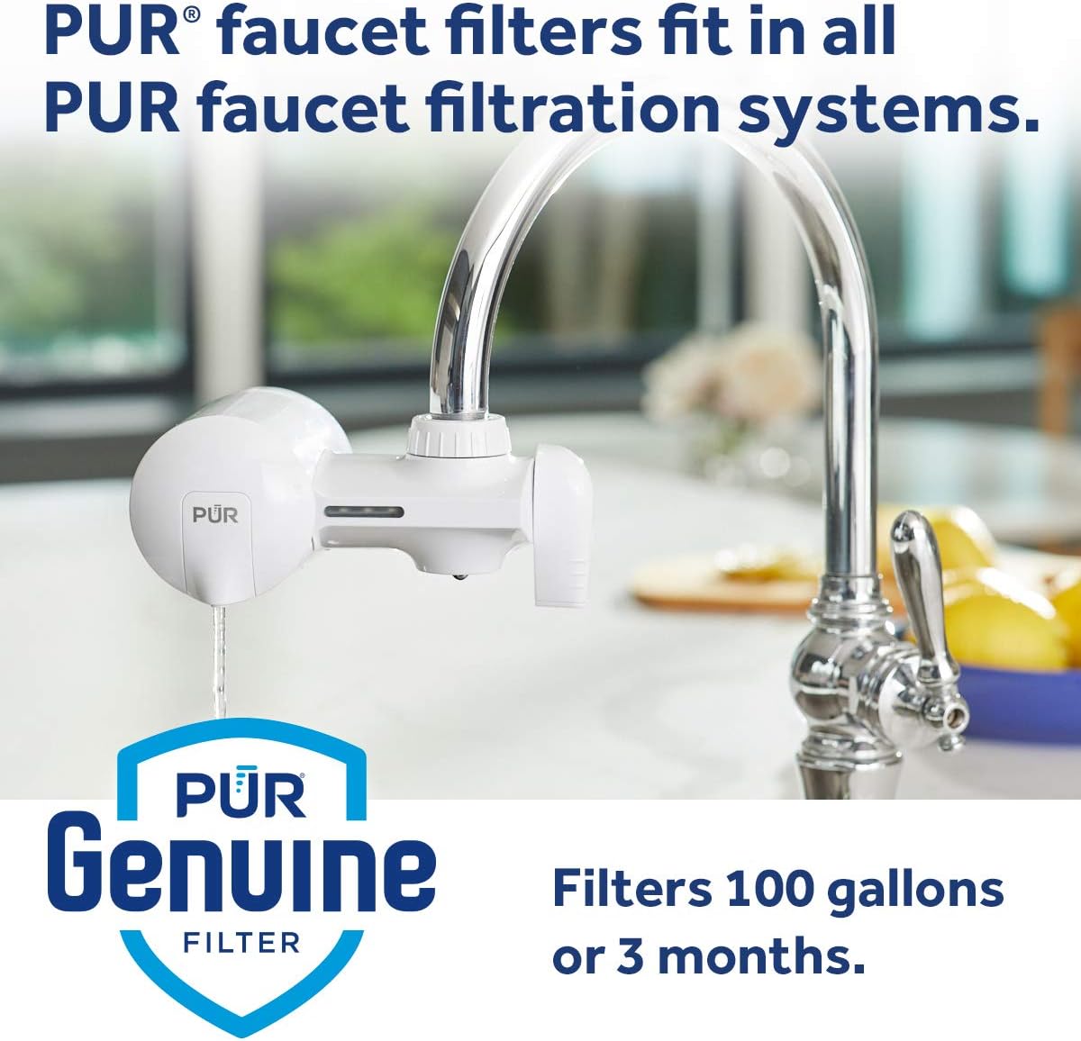 PUR RF3375 Water Filter Replacement for Faucet Filtration Systems, (2 Pack), Multicolor, 2 Count - Pitcher Water Filters - 
