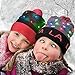 Windy City Novelties LED Light-Up Knitted Christmas Beanie | Ugly Sweater Reindeer Design | 3 Flashing Modes