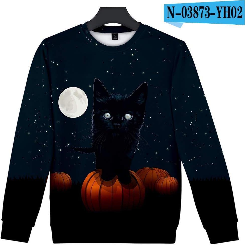 yinghuohuo Halloween 3D Print Crew Sweater EL