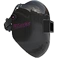 Tefuawe Black Chopped Fiberglass Sugar Scoop Welding Helmet, Medium Cut Top and Bottom Pipeline Welding Hood
