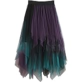 Womens Casual Skirt Elastic High Waist A-line Fairy Skirt Flowy Midi Blow Knee Skirts