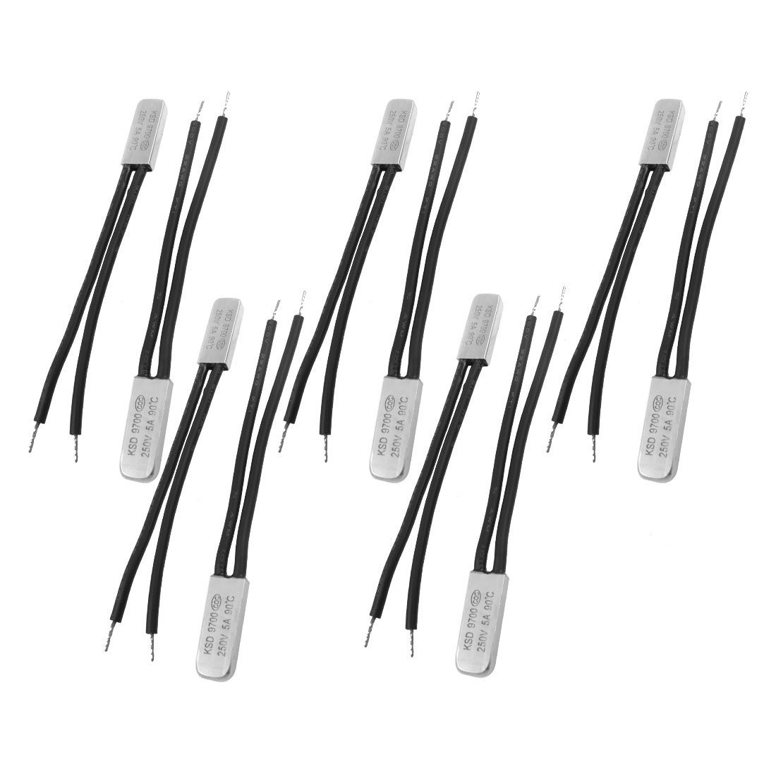 sourcing map 10 Pcs Bimetal Temperature Control Switch Thermostat 90C N.C KSD9700