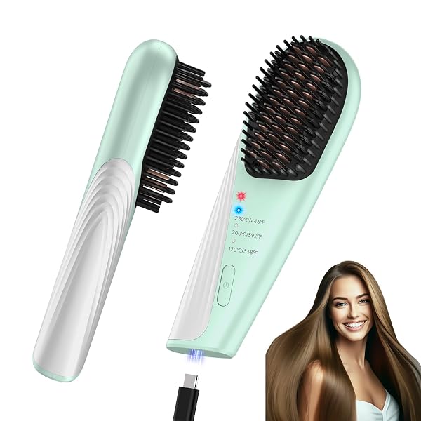GO BRUSH PRO CORDLESS HAIR STRAIGHTENER BRUSH –...