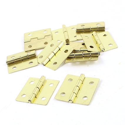 25 X 25mm Brass Tone Folding Closet Cabinet Door Hinge Hardware 10