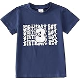 SOFEON Birthday Boy Shirt Toddler Boy 2nd 3rd 4th 5th 6th Birthday T-Shirt Kids 2-6 Years Old Birthday Gift Tees Party Top