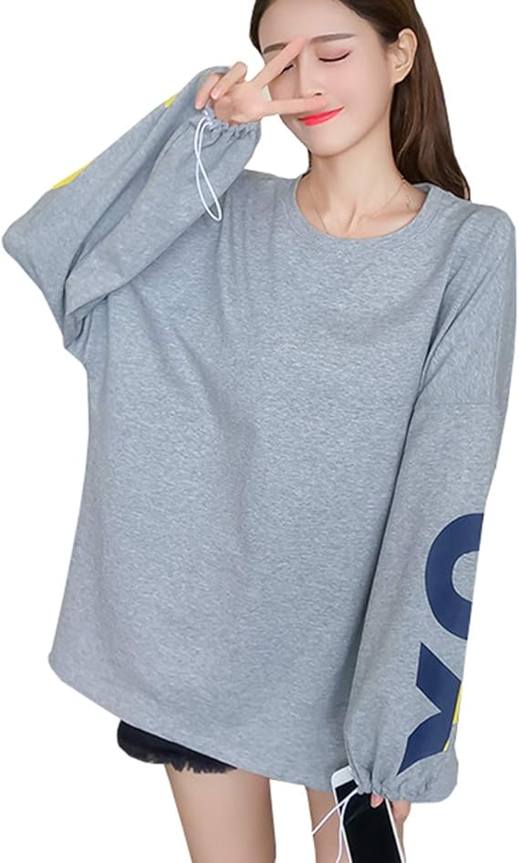 Amazon トレーナー レディース パーカー 長袖 Tシャツ スウェット 英字 ゆったり 通勤 通学 人気 おしゃれ かっこいい きれいめ 原宿風 大きいサイズ トップス トレーナー パーカー 通販