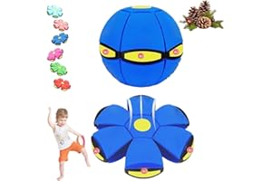 Peocryy Magic Bouncing Ball, Magic Flying Saucer Bouncy Ball, Pop up, Dual Form Freely Switchable Toy with 6 Light, Parent-Child Interaction, Suitable for Indoor & Outdoor