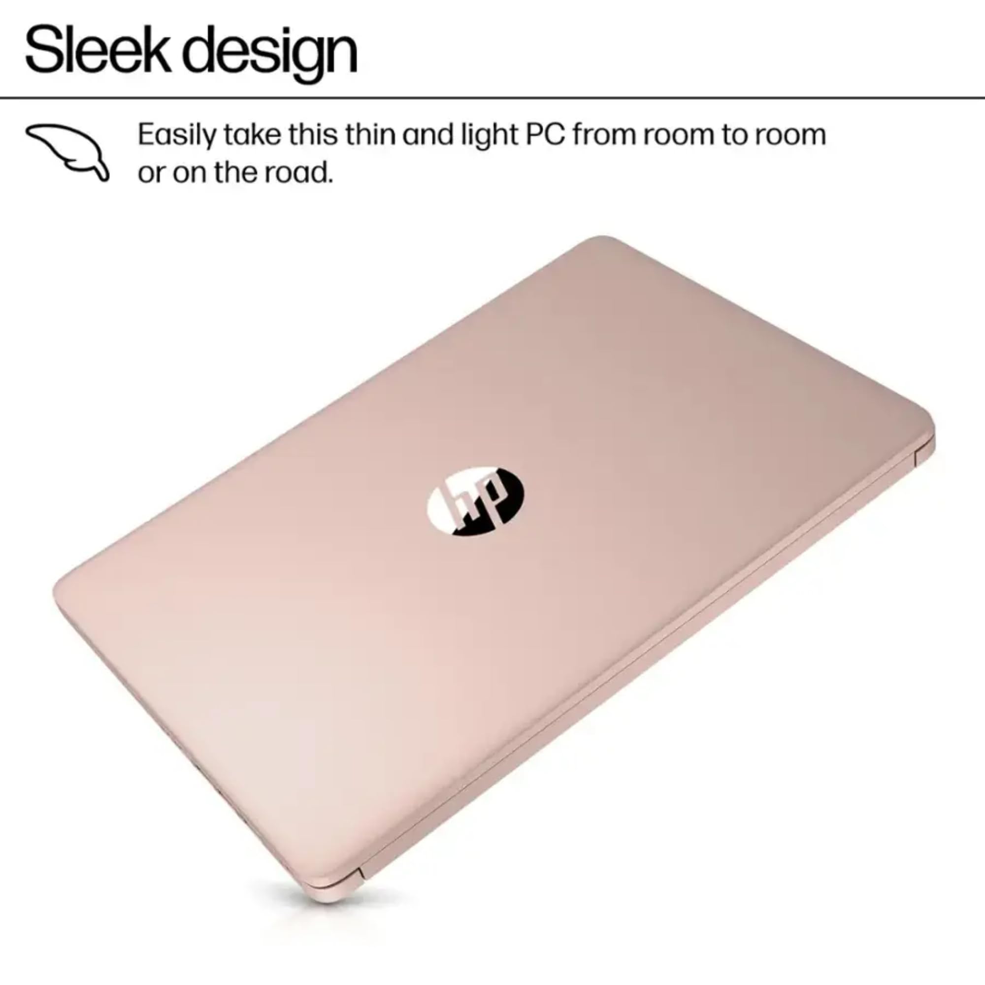 HP Rose Gold Ultrabook 14 Laptop with Free Microsoft 365 • Intel 4-Core CPU • 1.2TB Storage (128GB OnBoard w/ 128GB External + 1TB OneDrive) • 8GB RAM • Windows 11 w/o Earphones