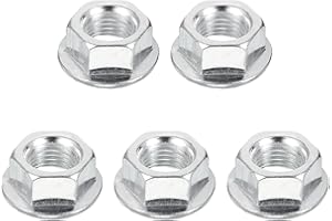 PATIKIL M14x1.5mm Serrated Flange Hex Lock Nuts, 5Pcs Metric Fine Thread Carbon Steel Non-Slip Hexagon Flange Nut Fasteners f