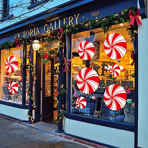 ALLADINBOX Peppermint Floor Window Wall Decals Stickers for Thanksgiving Christmas Valentine's Day Candy Party Decoration 10 Pcs