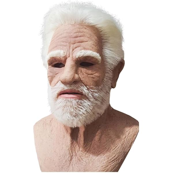 Old Man Mask Realistic Halloween Mask Adult Men Human Mask