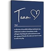 XWELLDAN Team Definition Poster Teamwork Wall Art for Office Decor, Office Artwork Wall Decor, Office Wall Decor, 11x14, Framed(navy blue)