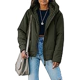 Dokotoo Womens 2025 Winter Full Zipper Hooded Puffer Jacket Short Coat with Pockets
