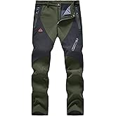 YSENTO Men's Fleece Lined Ski Snow Pants Winter Waterproof Softshell Insulated Hiking Cargo Pants