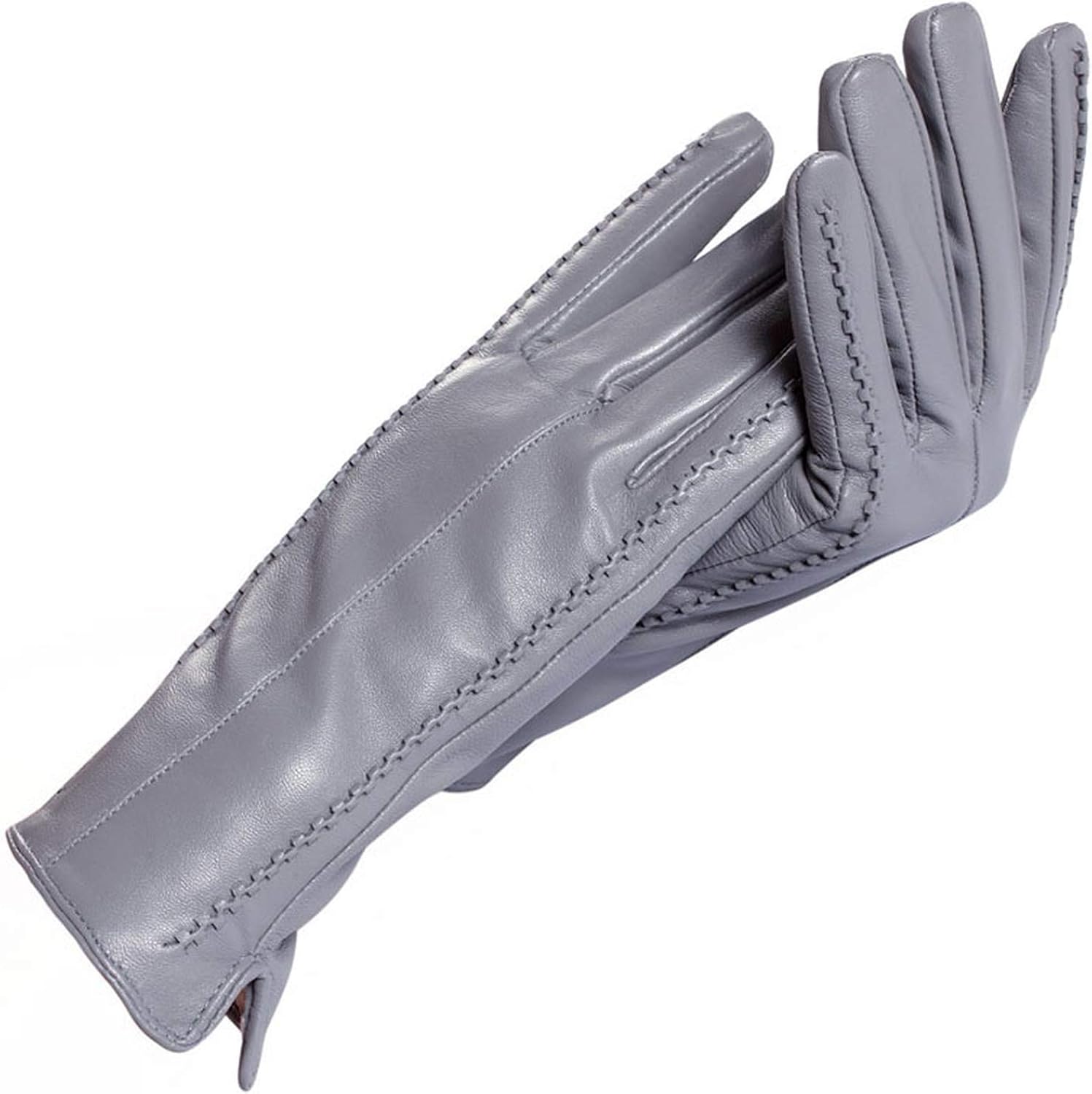 White Leather Women'S Gloves Genuine Leather Cotton Warm Gloves Winter, Gray, 8 at Amazon Women