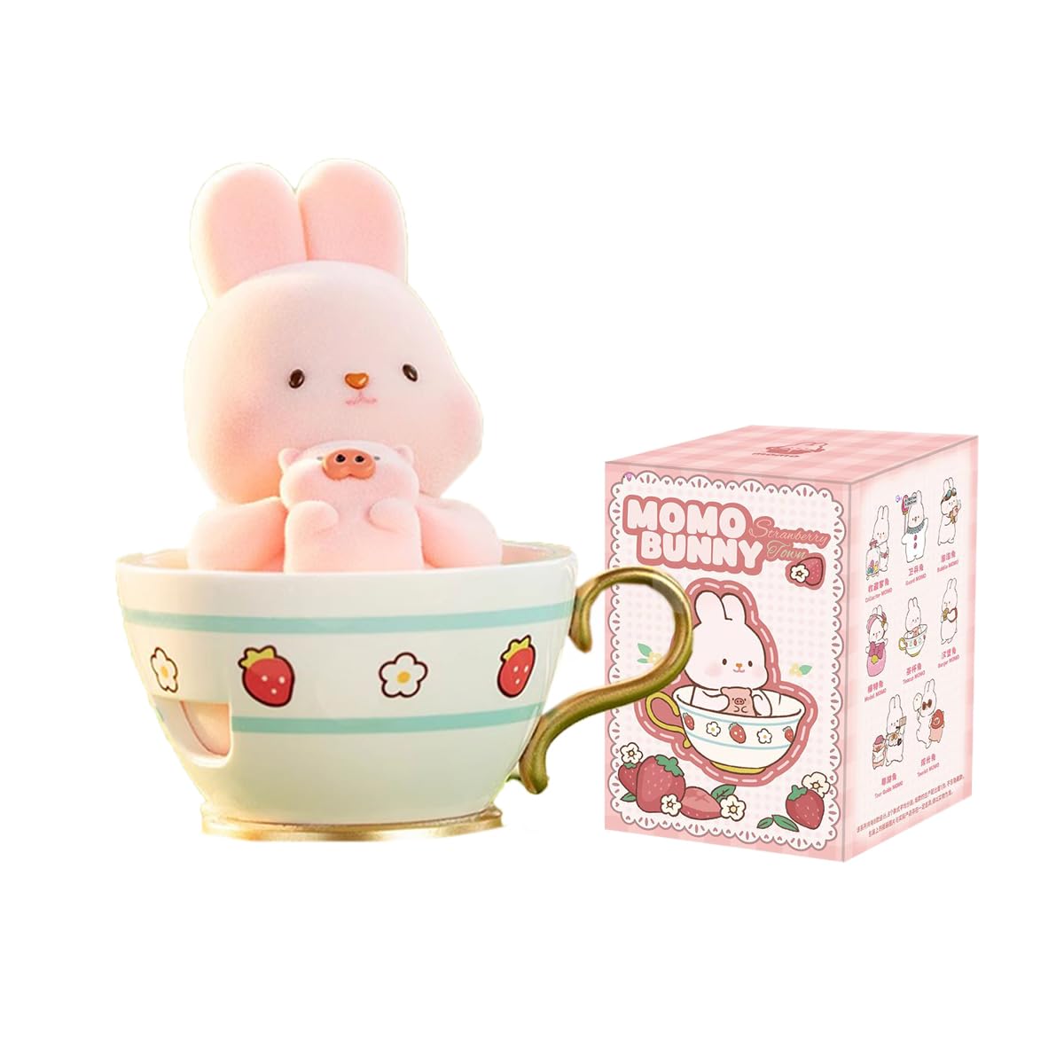 Photo 1 of Aven Rabbit MOMO Bunny Strawberry Town Series Blind Box Action Figures Mystery Box Cute Random Toys Birthday Gifts Christmas Collectible Toy for Desktop Ornaments, 1PC