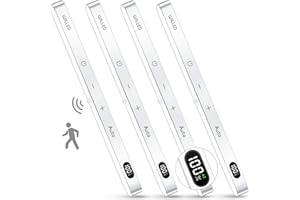 WILLED Motion Sensor Light Indoor, Battery Display, 60 LED Touch Light Bar, Under Cabinet Lights Rechargeable, Battery Operat