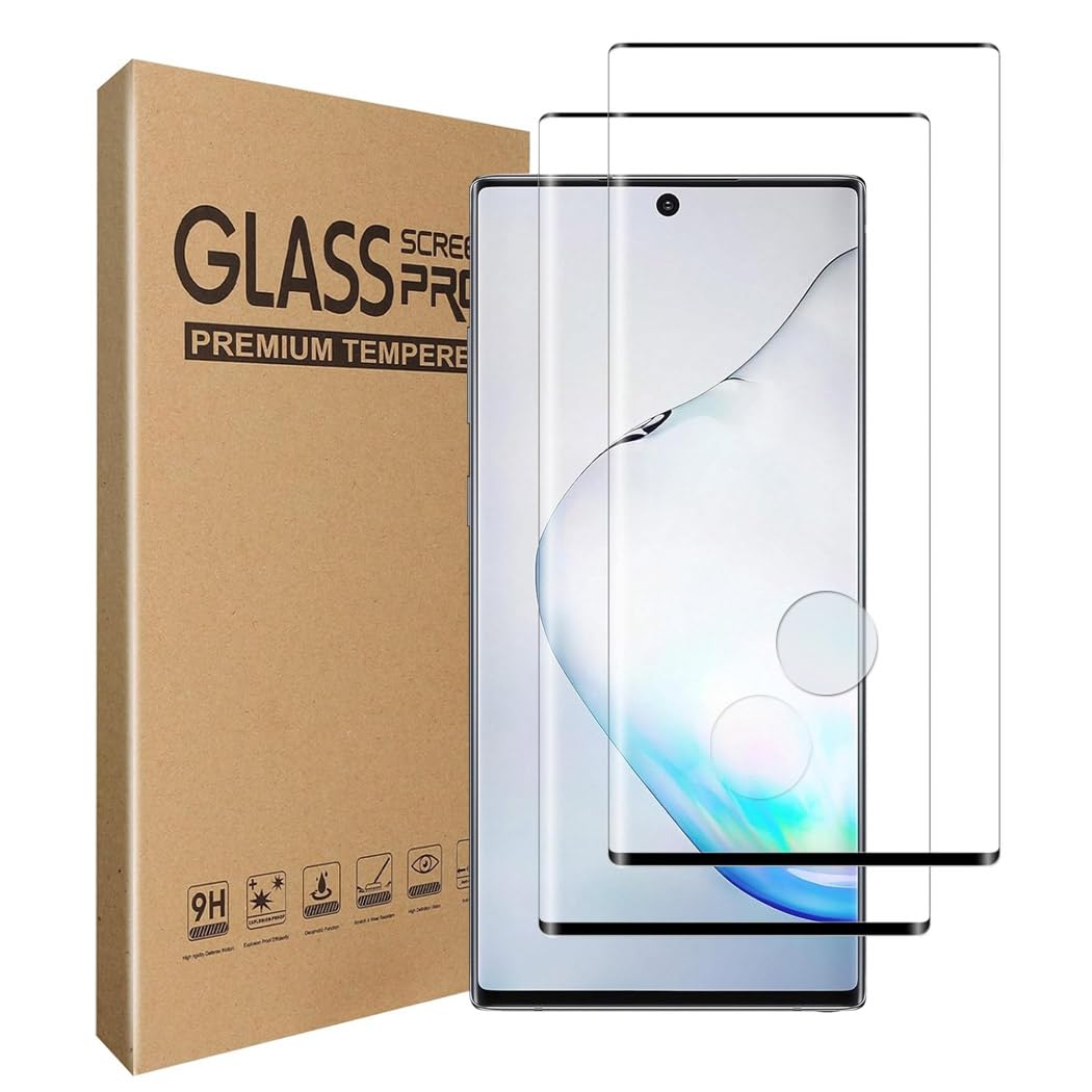 GAPlus [2-Pack] Screen Protector for Samsung Galaxy Note 10 Tempered Glass Film,[Compatible with Fingerprint Sensor][Case Friendly][Anti-Scratch][Anti-Shatter] For Samsung Galaxy Note 10