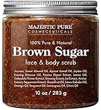 Brown Sugar Body Scrub for Cellulite and Exfoliation - Natural Body & Face Scrub - Reduces The Appearances of Cellulite, Stretch Marks, Acne, and Varicose Veins, 10 Ounces