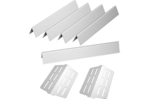 SHINESTAR Flavorizer Bars and Heat Deflectors for Weber Genesis 300 Series with Front Control Knob, Including Genesis E/S 310, E/S 320, E/S 330, Stainless Steel Parts for Weber 7620, 7622, 7-Pack