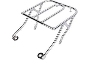Aramox Motorcycle Front Luggage Rack, Stainless Steel Polishing Mount Bracket Cargo Holder Shelf for CT70 ST70 ST50 Z50