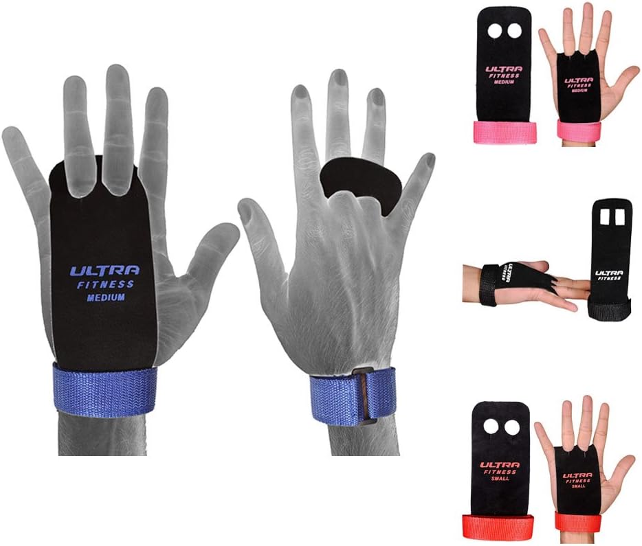 ULTRA FITNESS Gymnastics Grips Palm Protectors Leather Gloves Pair ...
