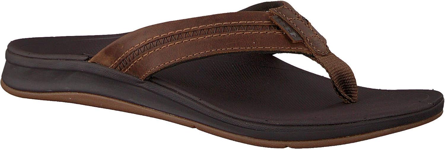 REEF Men's Leather Ortho-Bounce Coast Sandals, Brown: Shoes