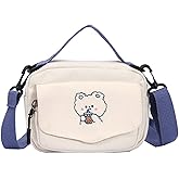 MEELYHOME Japanese Bag for Women Canvas bag Uniform Small Crossbody, White, One Size