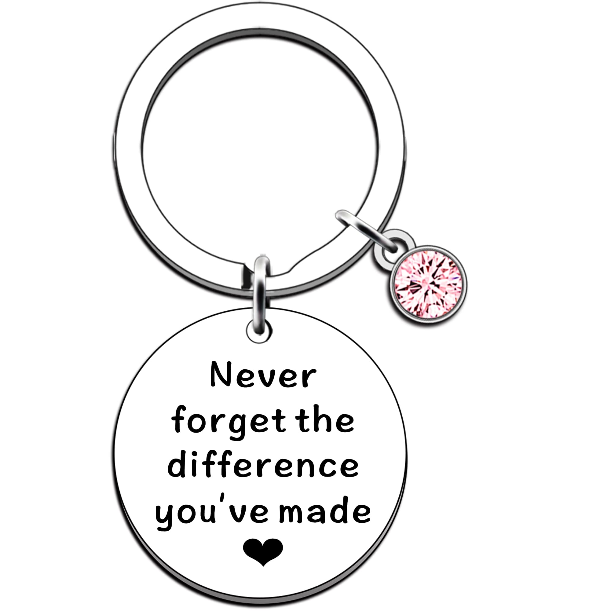 JMIMO Colleagues Gifts Never Forget The Difference You've Made Retirement Keyring Appreciation Gifts for Colleague Teacher Social Worker Volunteer Employee Coach Nurse Best Friends