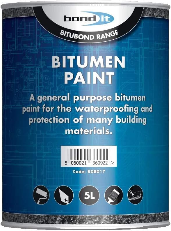 Bond-It Bitumen Paint, 1 litre, Solvent-bourne bituminous black paint for waterproofing & weatherproofing steelwork, concrete - Image 4