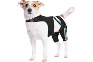 Dog Knee Brace for Torn ACL Hind Leg, Adjustable Dog Leg Braces for Back Leg with 4 Metal Stabilizers Strong Joint Support to
