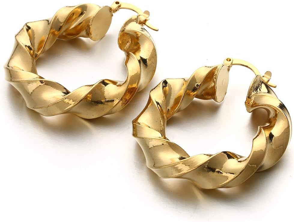 Dubai Ethiopian Hoop Earrings African Gold Color Jewellery for Israel Women Simple Jewelry