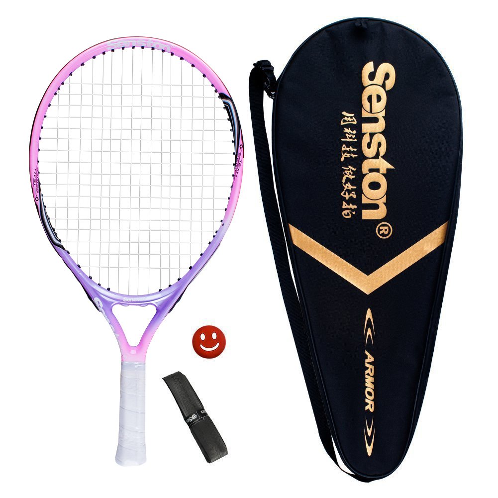 Senston 19 23 27 Kids Junior Tennis Racquet for Kids Children Boys Girls Tennis Rackets with Racket Cover Tennis Overgrip Vibration Damper