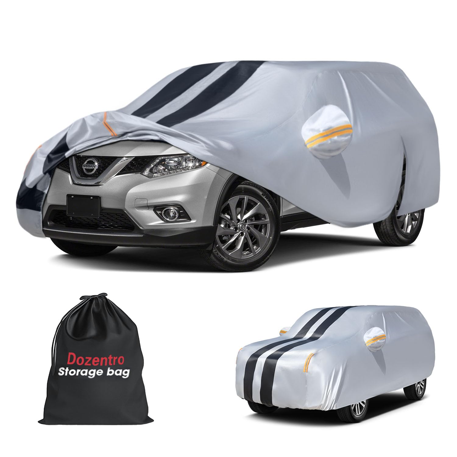Photo 1 of 10 Layers Car Cover Custom Fit for Nissan Rogue 2007-2026 100% Waterproof All Weather Automobiles, Gift with Towel, Heavy Duty Car Covers for Rain Sun UV Protection with Door Zipper.