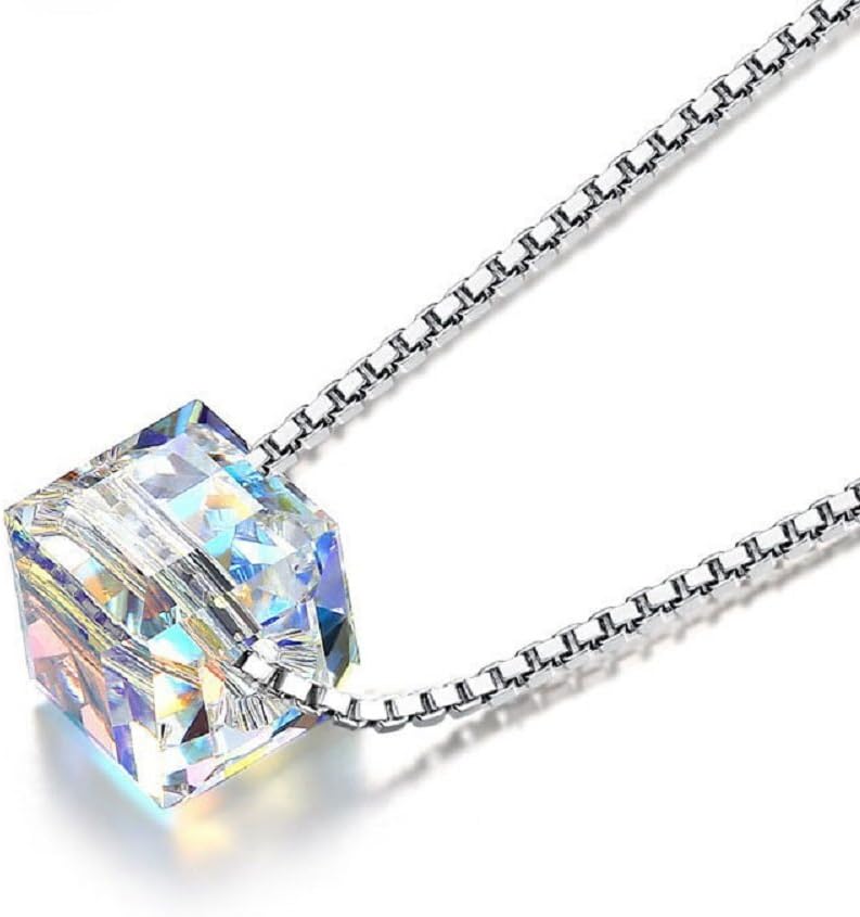 925 Sterling Silver Crystal Pendant Necklace Fashion Jewelry Necklace for Women Gifts for Women