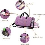 KASIBON Gym Bag with Shoes Compartment Purple Sports Duffle Bag view 2