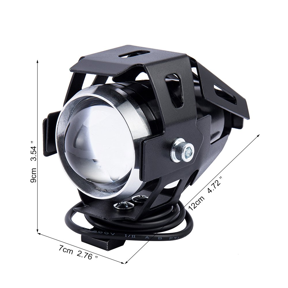 2pcs 125w Phare Moto Feux Additionnels LED Phares Avant Moto Anti Brouillard Projecteur Spot LED