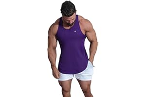 Jed North Men's Quick Dry Microfiber Bodybuilding Stringer Tank Top Y-Back Racerback