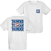 Blue 84 Unisex Kid's NBA Officially Licensed Youth T-Shirt Front/Back Press White