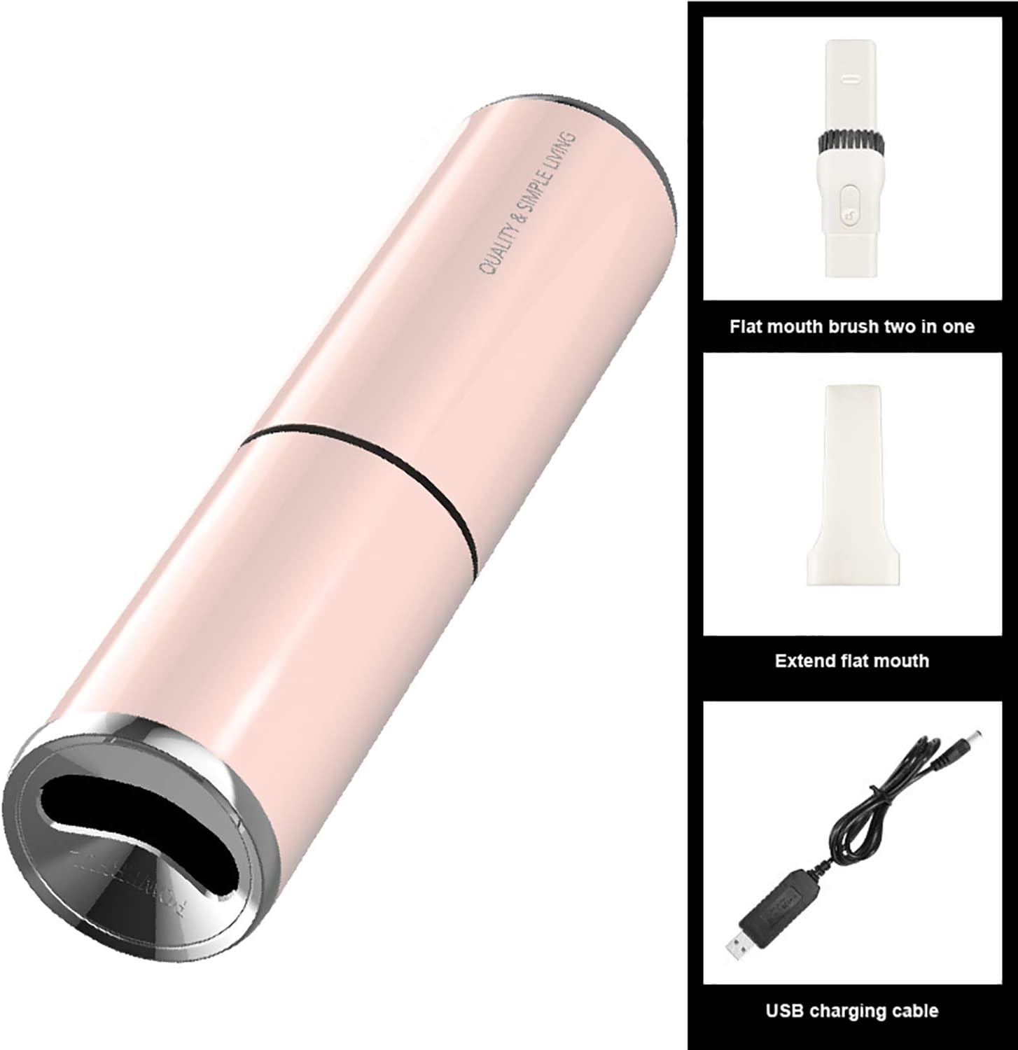ECO finest Handheld Vacuum Cleaner - Mini Vacuum Cleaner with Strong Suction, Using Lithium ion Battery Charging Fast Charging Technology, Used for Household and car Cleaning (Pink) -