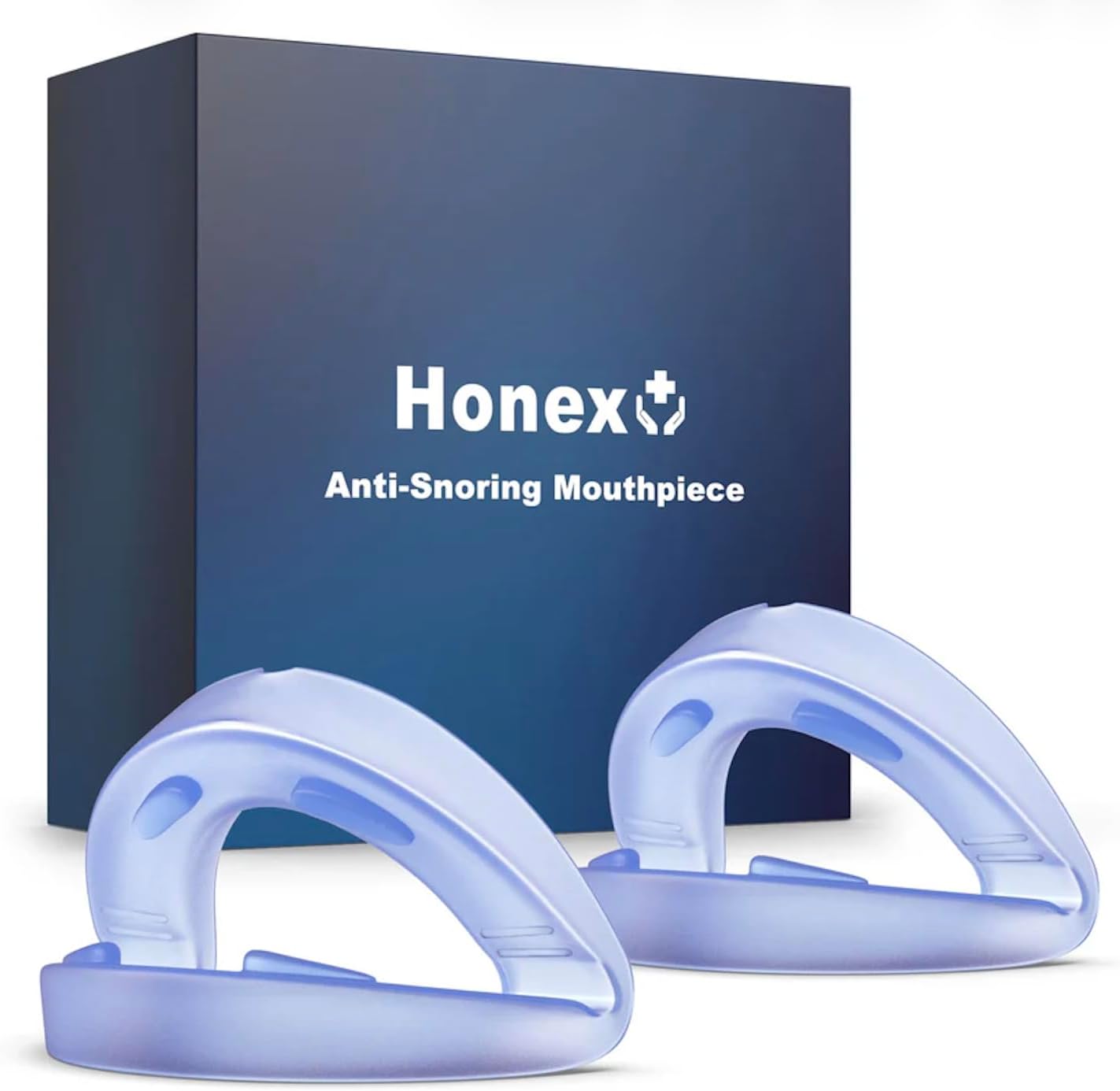 Honex- 2 Pack Anti Snoring Mouthpiece – Ready to Use Night Guard, No Boiling or Molding, Comfortable Fit That Stays in Place, Easy Breathing Design, Sleep Better From Night One